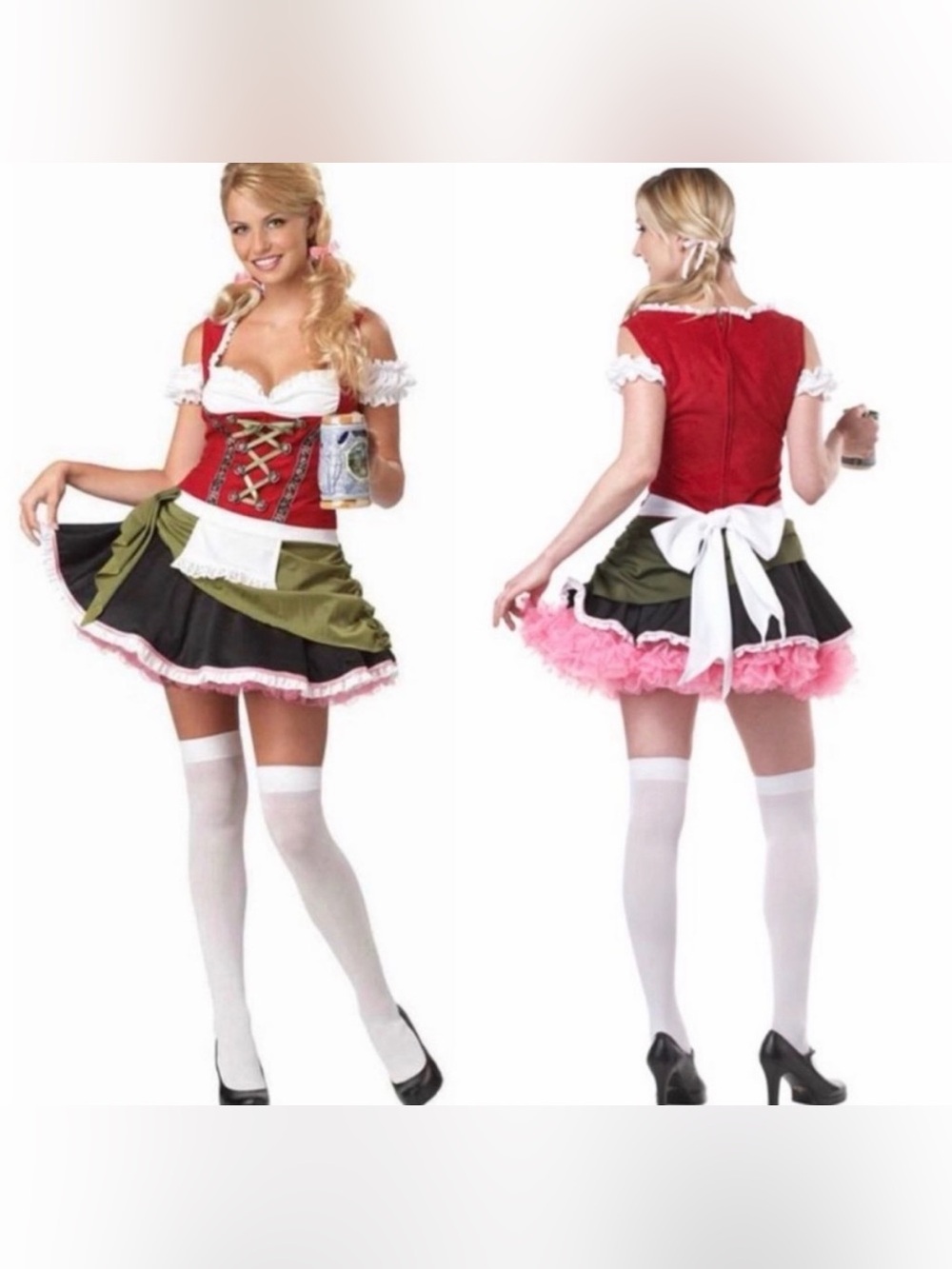 California Costumes Women’s Bavarian Bar Maid Costume red green black white
